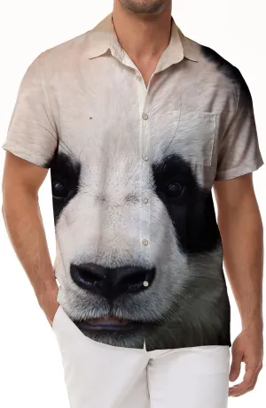 3D Printed Kawaii Panda Men Casual Fashion Streetwear Short Sleeve Lapel Comfortable Fashion Style Retro