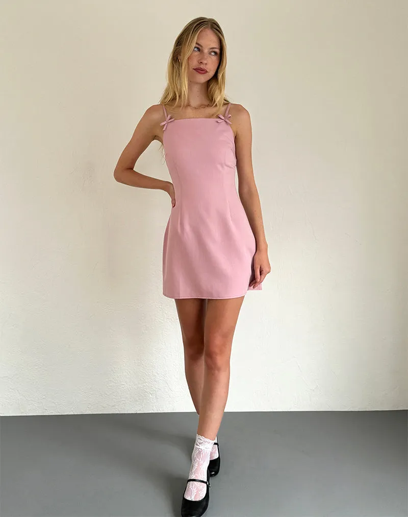 Aketi Mini Dress in Dusky Pink