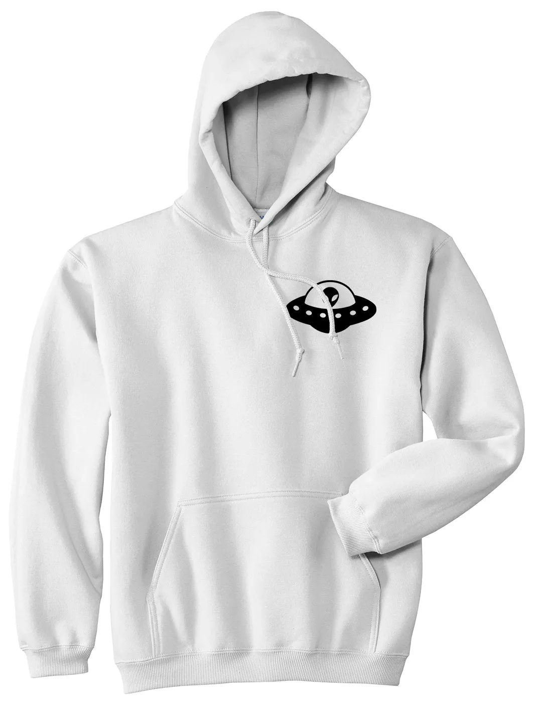 Alien Spaceship Chest Mens Pullover Hoodie