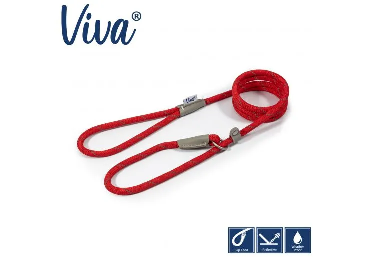 Ancol - Viva Nylon Reflective Rope Slip Lead - Pink - 150cm x 8mm (Max 20kg)