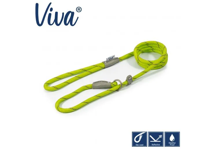 Ancol - Viva Nylon Reflective Rope Slip Lead - Pink - 150cm x 8mm (Max 20kg)