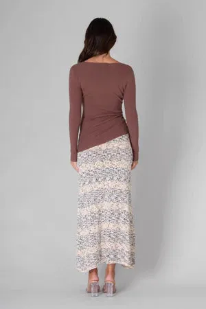 Asymetric Knit Top Chocolate