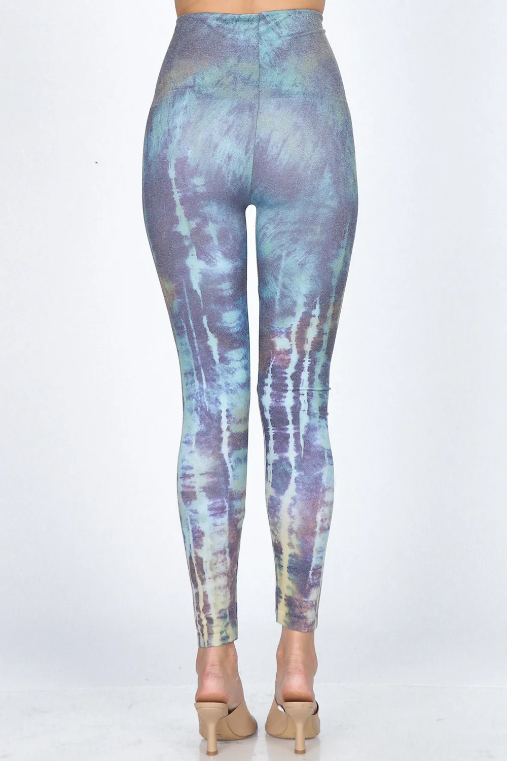 B4223XLDS Capri/Short High Waist Psychedelic Tie-dye Print