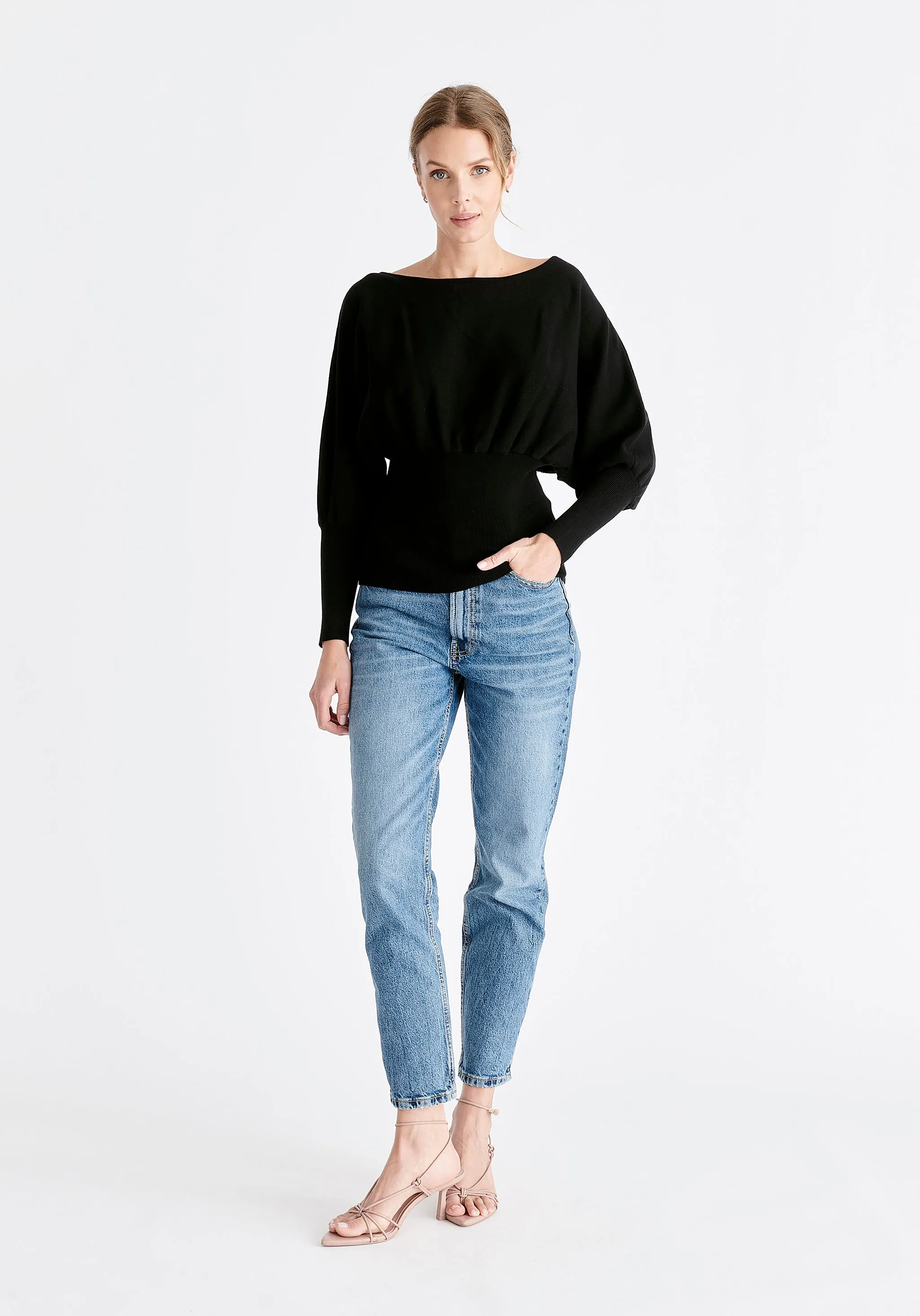 Balloon Sleeve Knitted Top