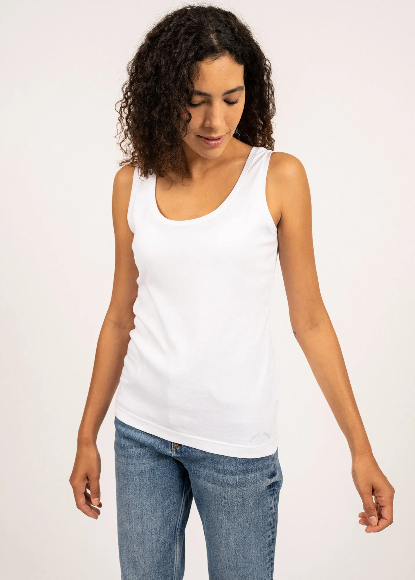 Bastia tank top - slim fit, in cotton (BLANC)