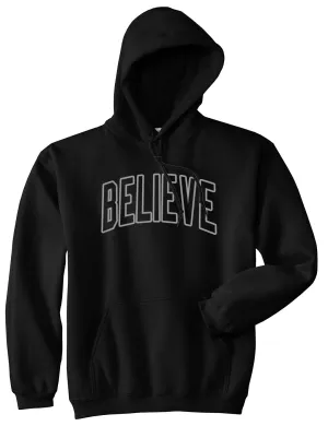 Believe Outline Mens Pullover Hoodie