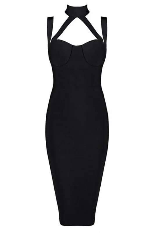 Bianca Bodycon Midi Dress - Classic Black