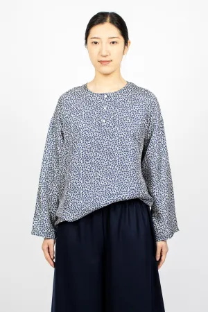 Big Henley Neck Shirt Indigo Blue