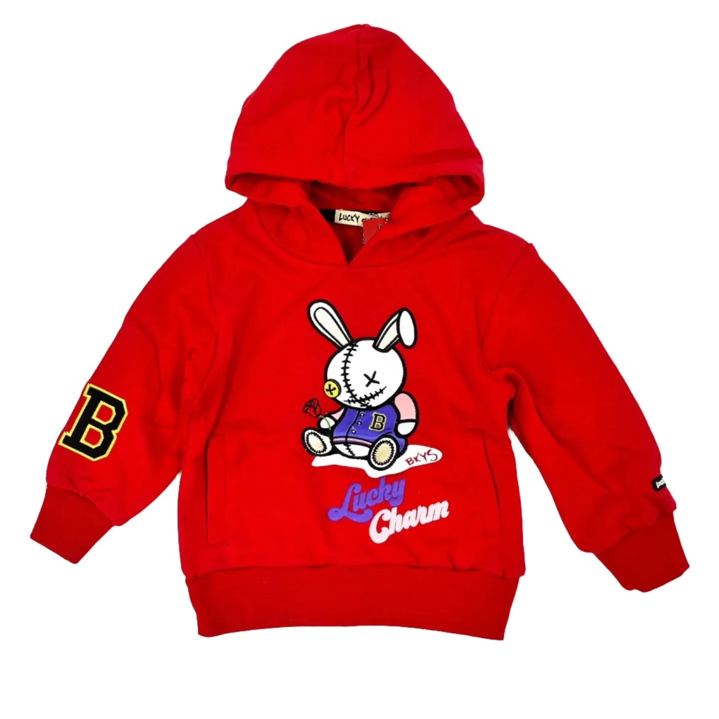 BKYS Lucky Charm Kid Puffed Printed Pullover Hoodie