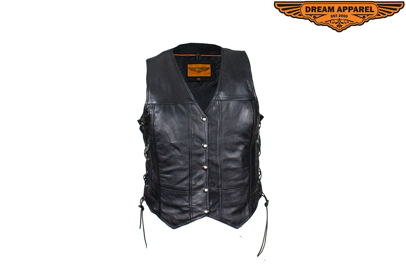 Black Gun Pocket Vest with Studded Flying Gray Heart