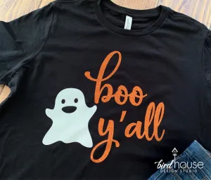 Boo Y'all Ghost Halloween Funny Shirt yall Glitter or matte