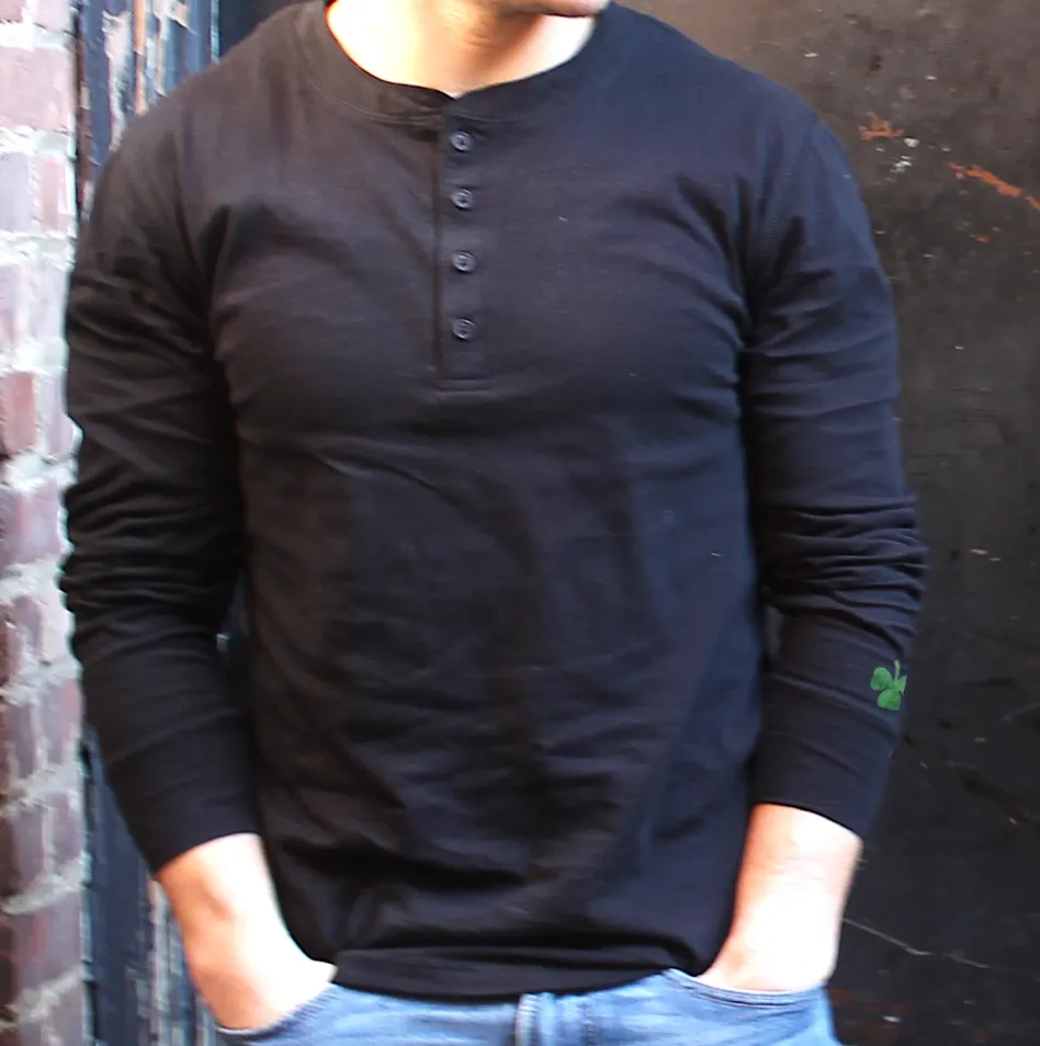 Boston Scally The Shamrock Limited Edition Henley - Black