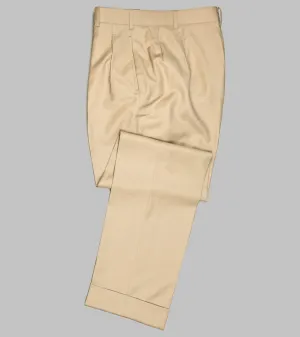 Bryceland's Wool Gabardine Winston Trousers Made-to-Order Beige