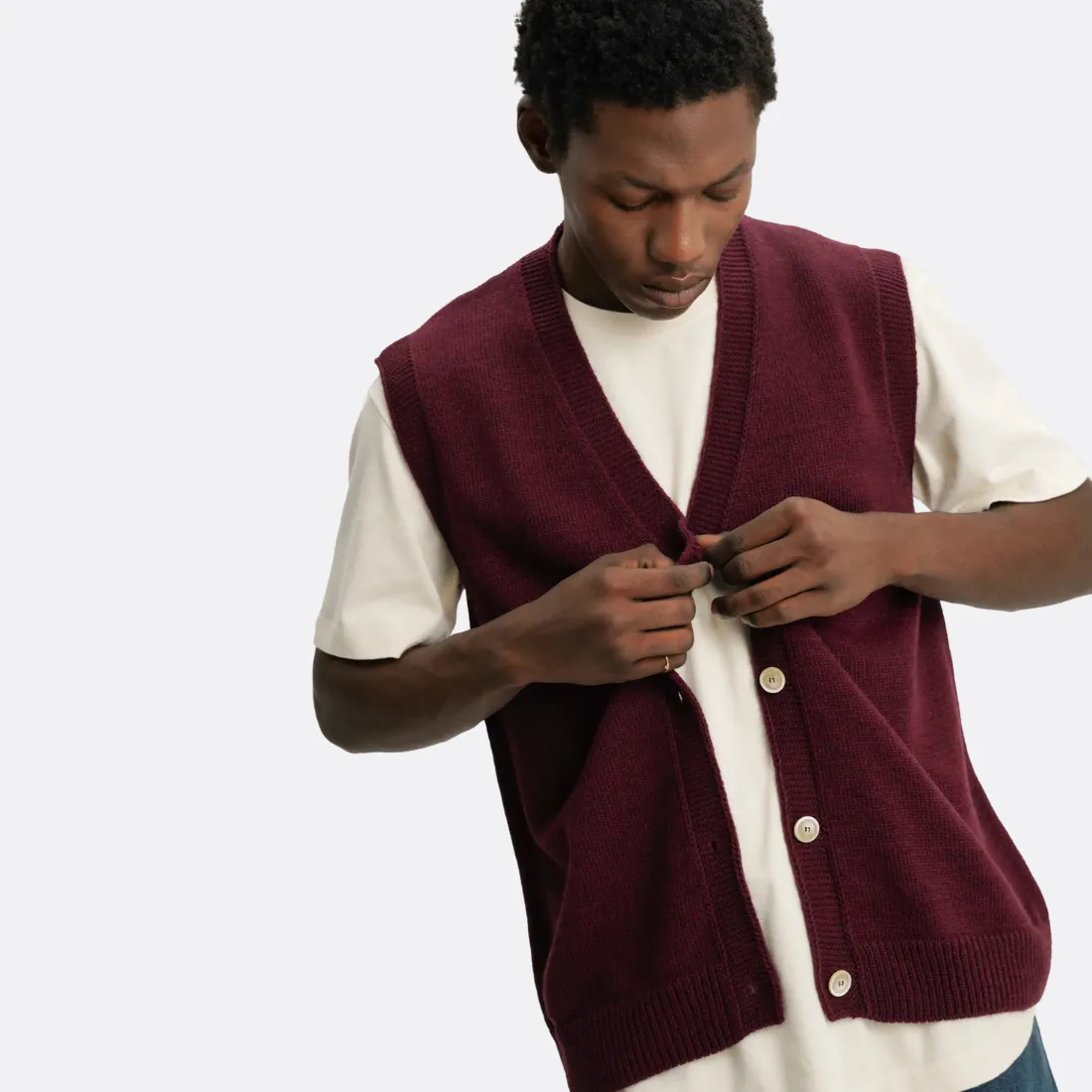 Burgundy Knitted Vest