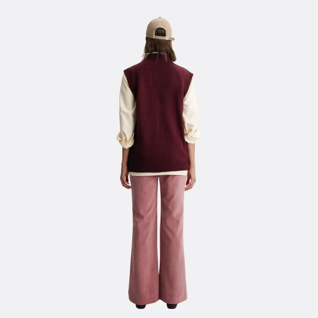 Burgundy Knitted Vest