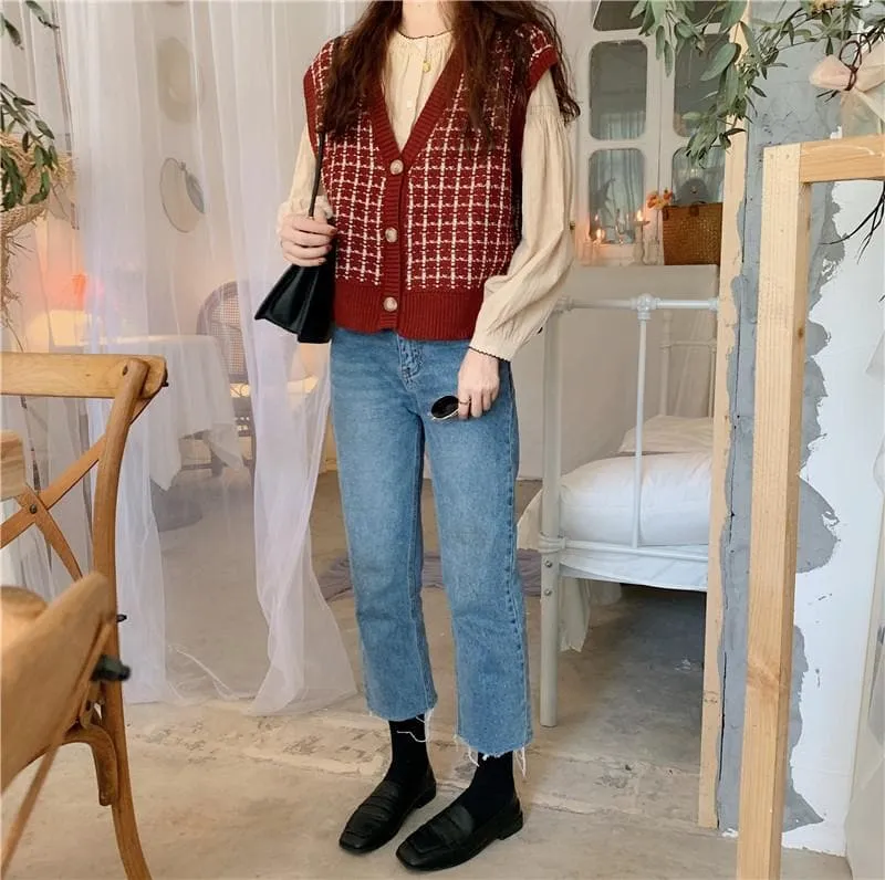 Button-Down Knit Vest