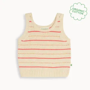 Cala - Coral Stripe Knit Baby & Kids Top