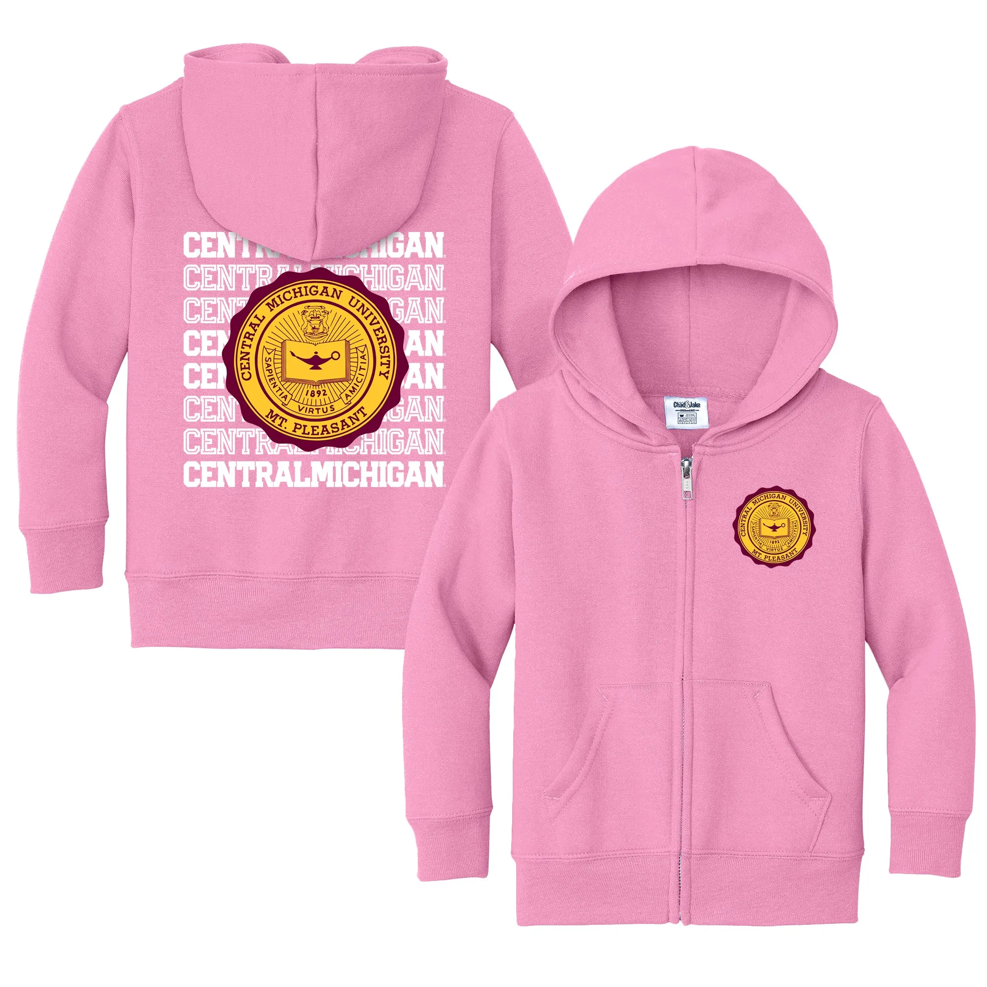 Central Michigan Chippewas Retro Toddler Full-Zip Sweatshirt