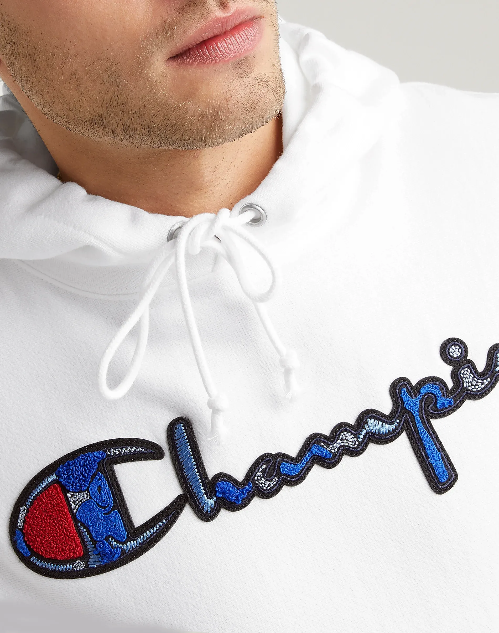 Champion Reverse Weave Pullover Hoodie, Chenille Logo