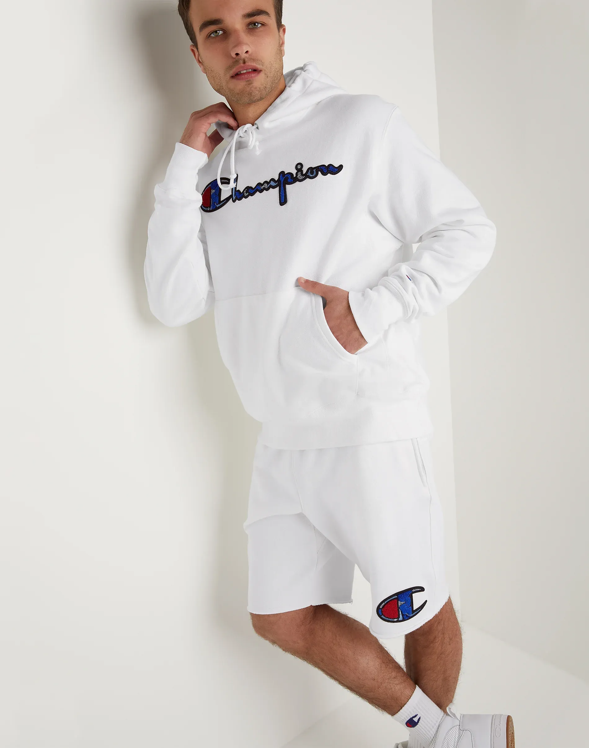 Champion Reverse Weave Pullover Hoodie, Chenille Logo