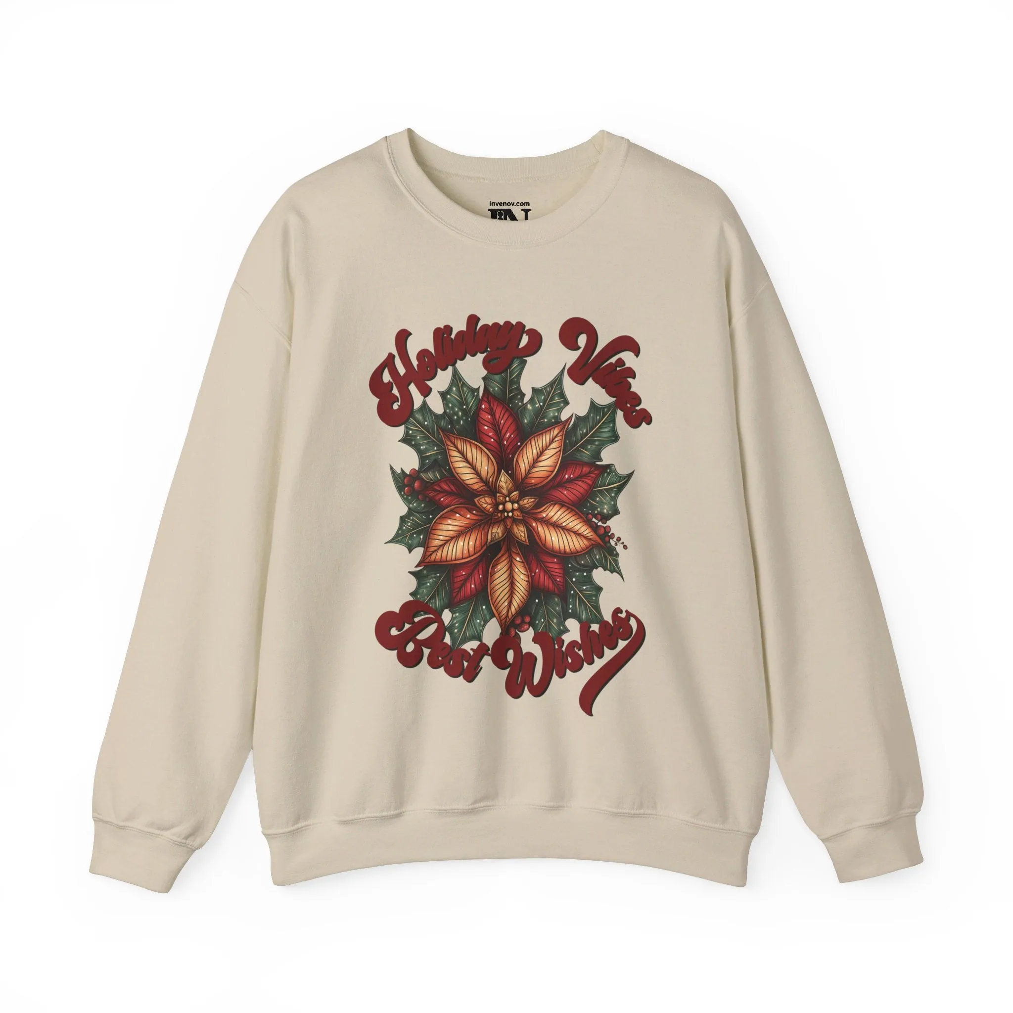 Christmas Flower Sweatshirt, Best Wishes Sweater, Christmas Gifts, Holiday Vibes Sweater, Merry Christmas Sweater, Xmas Sweater