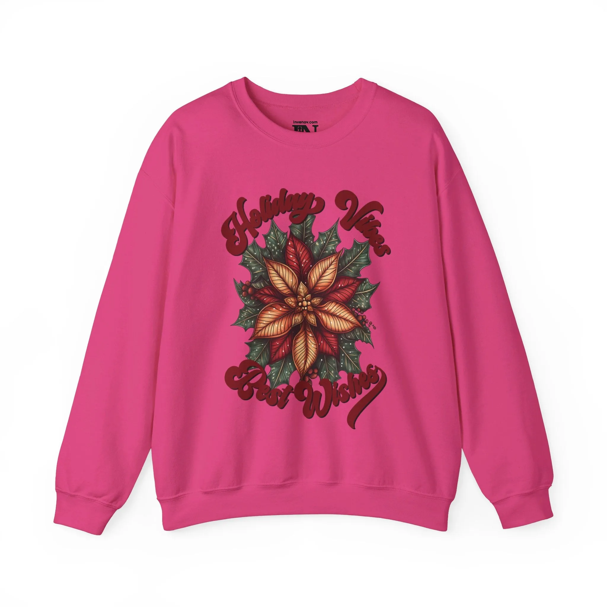 Christmas Flower Sweatshirt, Best Wishes Sweater, Christmas Gifts, Holiday Vibes Sweater, Merry Christmas Sweater, Xmas Sweater