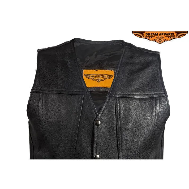 Classic Motorcycle Club Vest with Gun Pockets