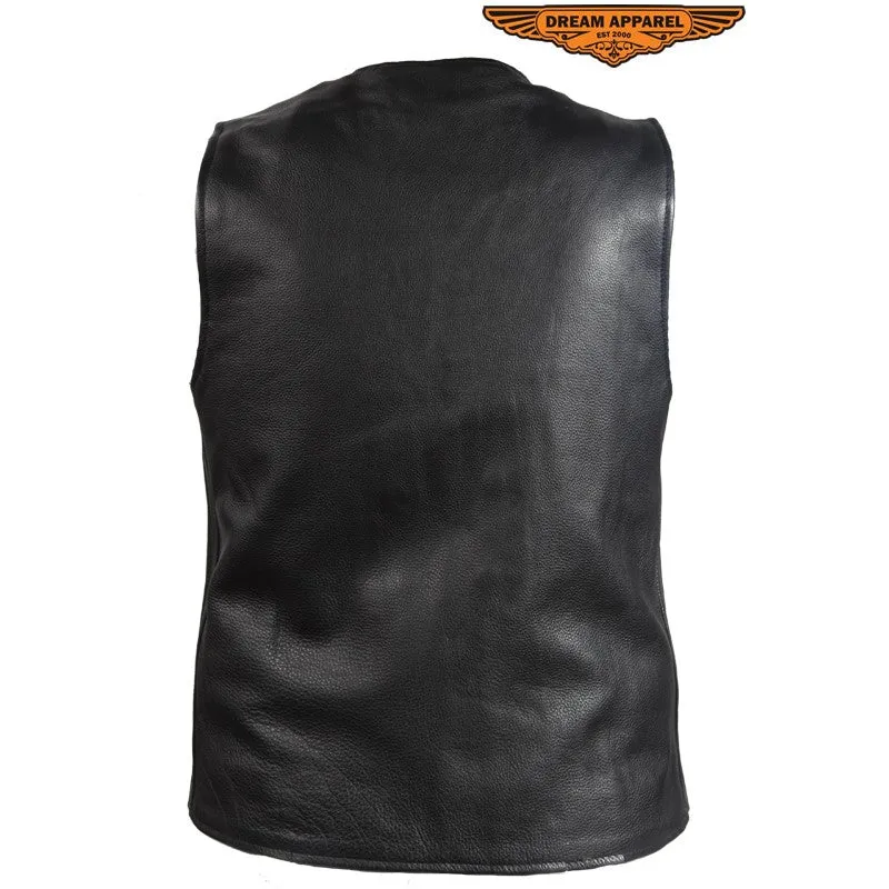 Classic Motorcycle Club Vest with Gun Pockets