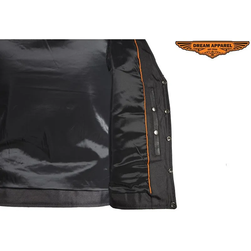 Classic Motorcycle Club Vest with Gun Pockets