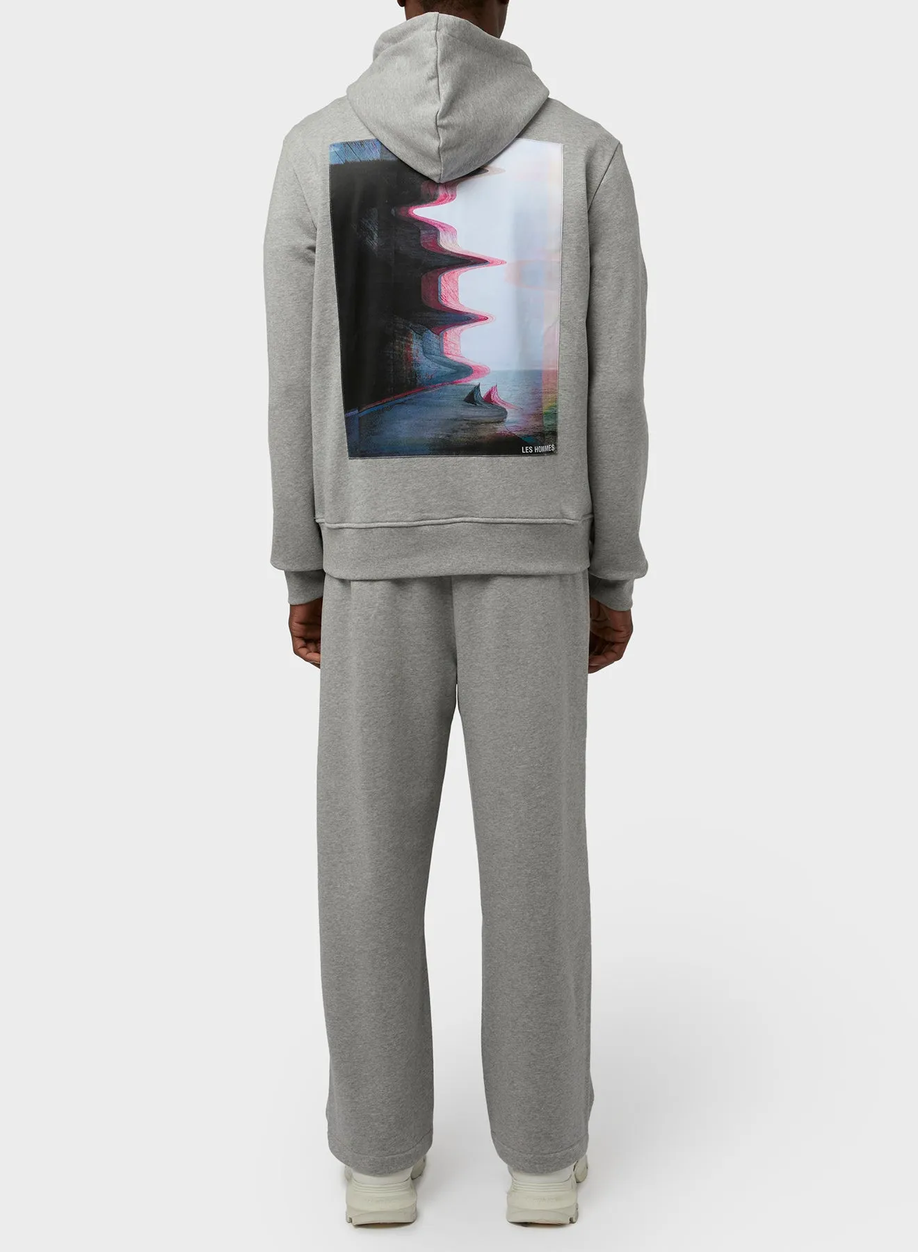 COMFY FLEECE WITH SILK FLUID PRINTS ON THE BACK