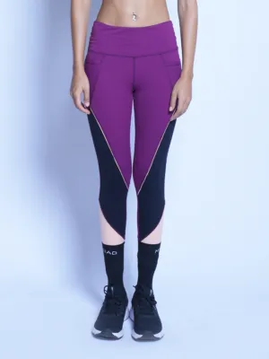 Contour Block Leggings Plum/Peach