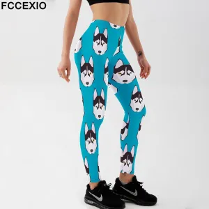 Cute Cartoon Dog Print Leggings