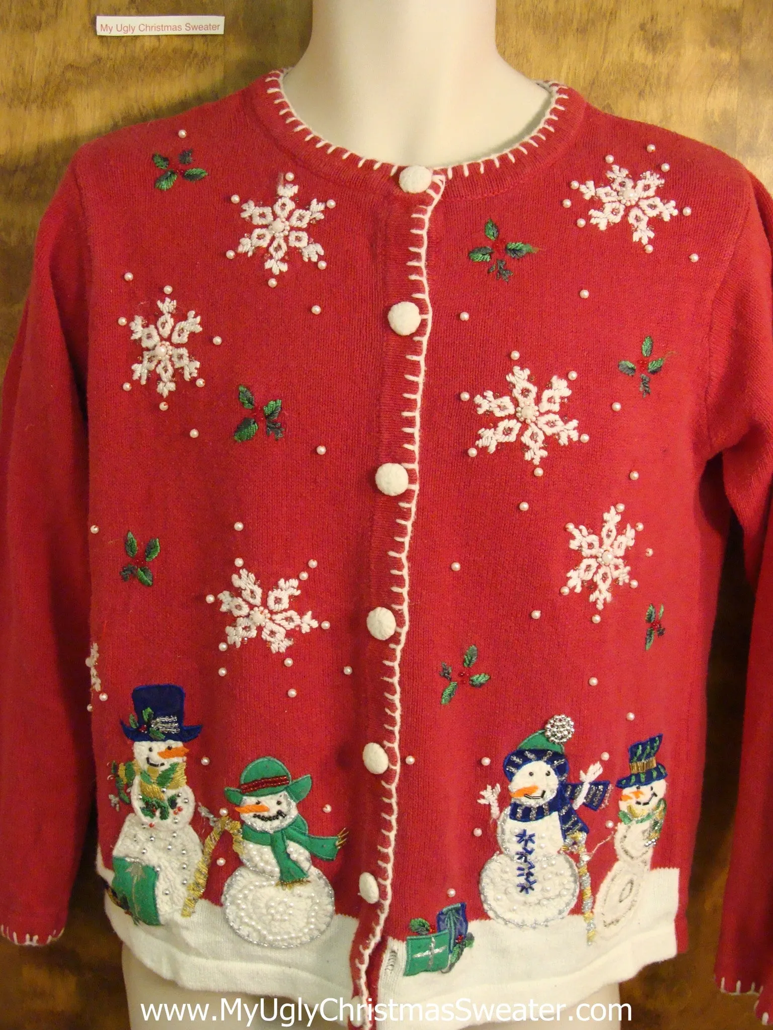 Cute Snowman Family 2sided Christmas Sweater