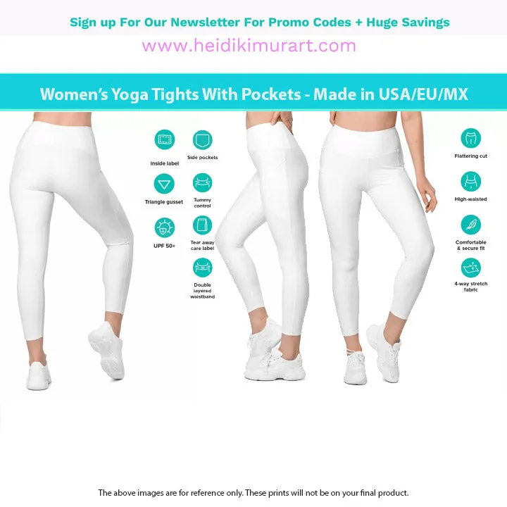 Dark Grey Women's Tights, Solid Color Best Leggings With Pockets For Women - Made in USA/EU/MX