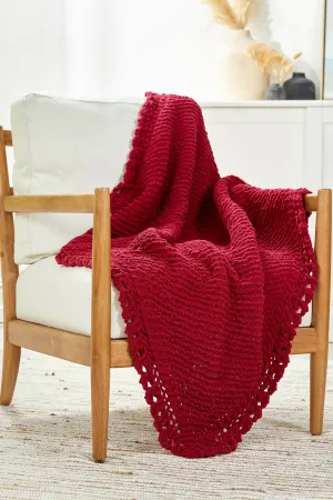 Diagonal Lace Edge Throw