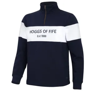 Dumfries 1888 Gents 1/4 Zip Sweatshirt - Navy/White by Hoggs of Fife