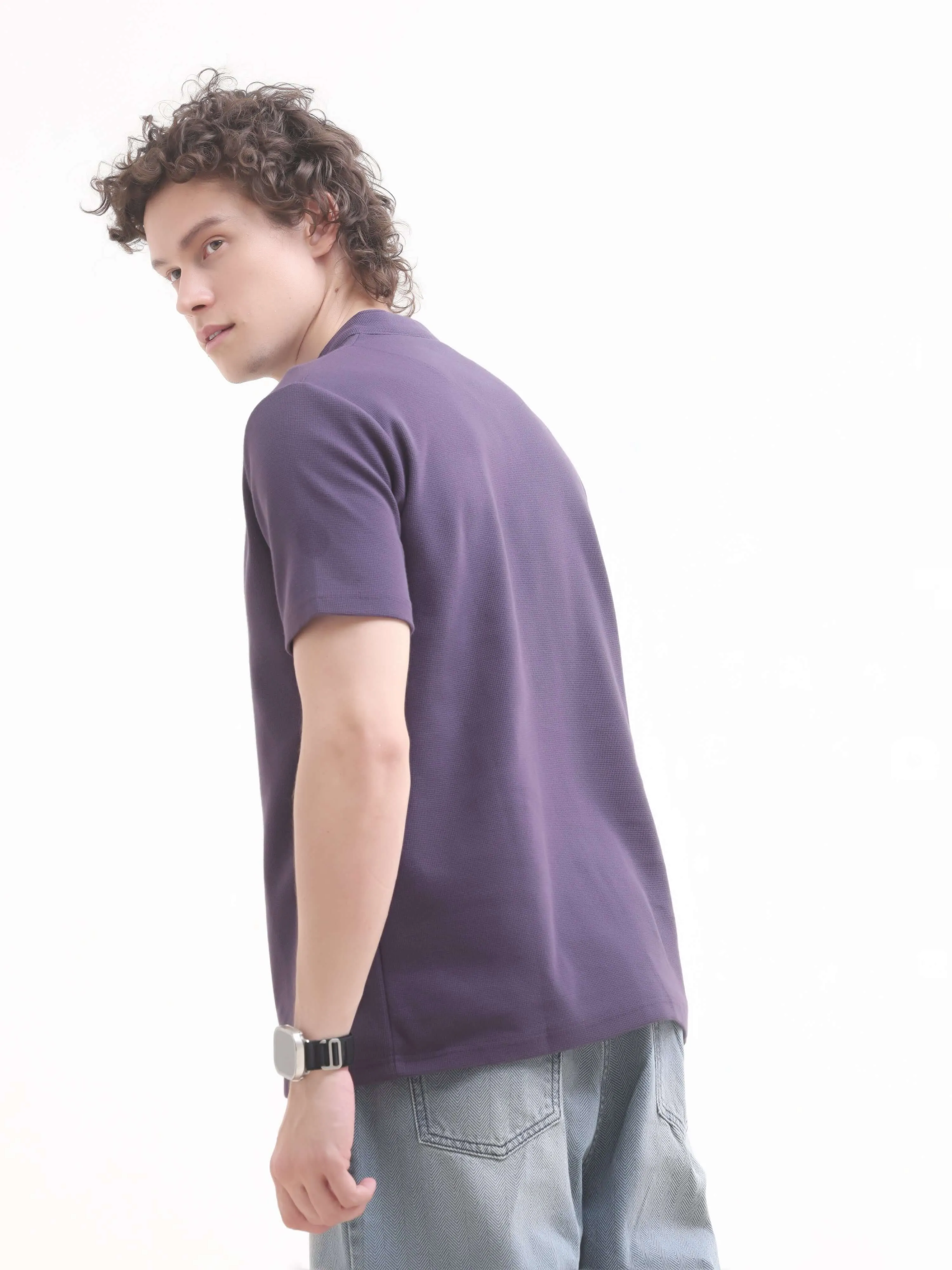 Dusky Purple Henley T-shirt