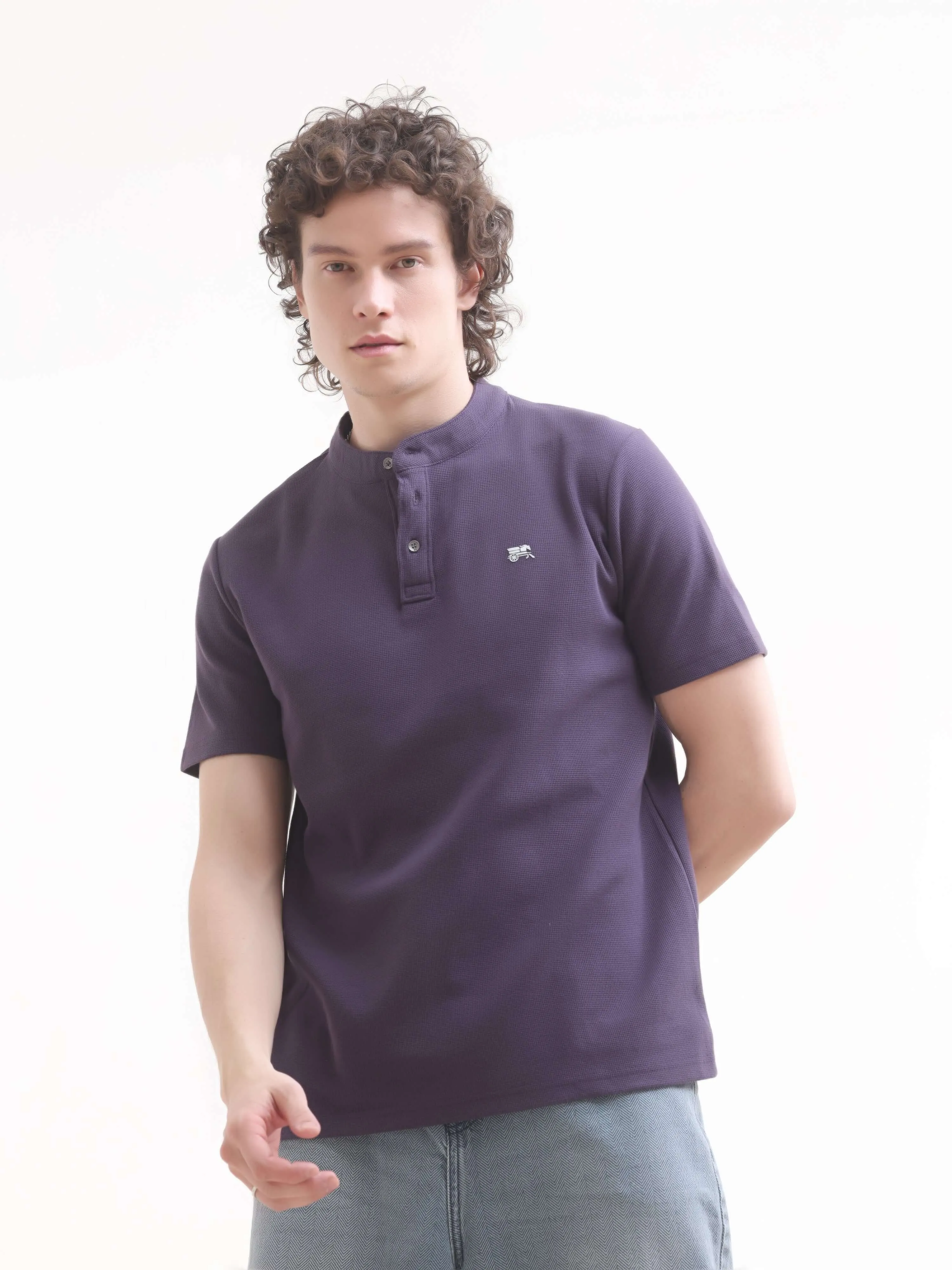 Dusky Purple Henley T-shirt