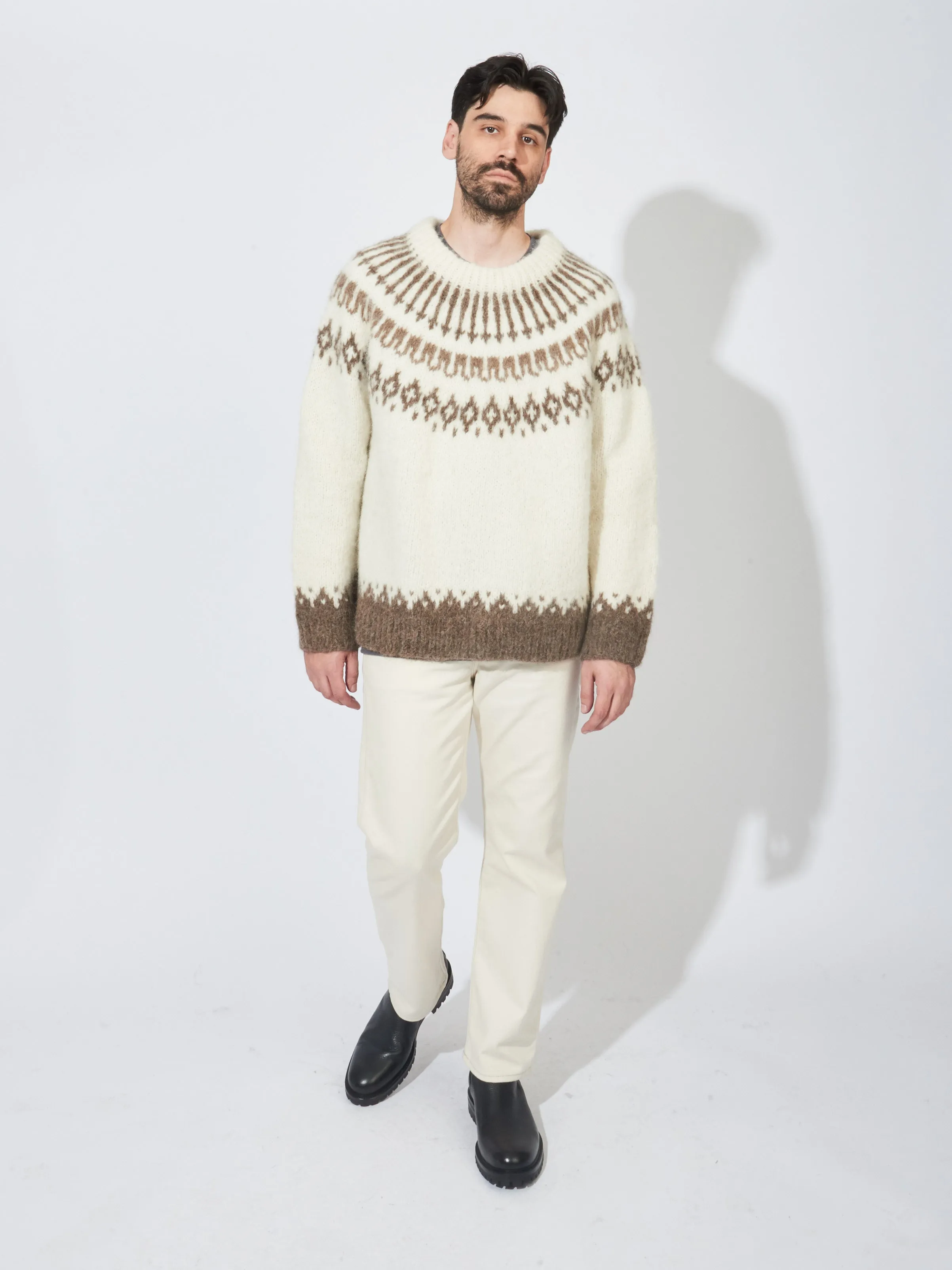 Ecru Branch Yoke Sweater