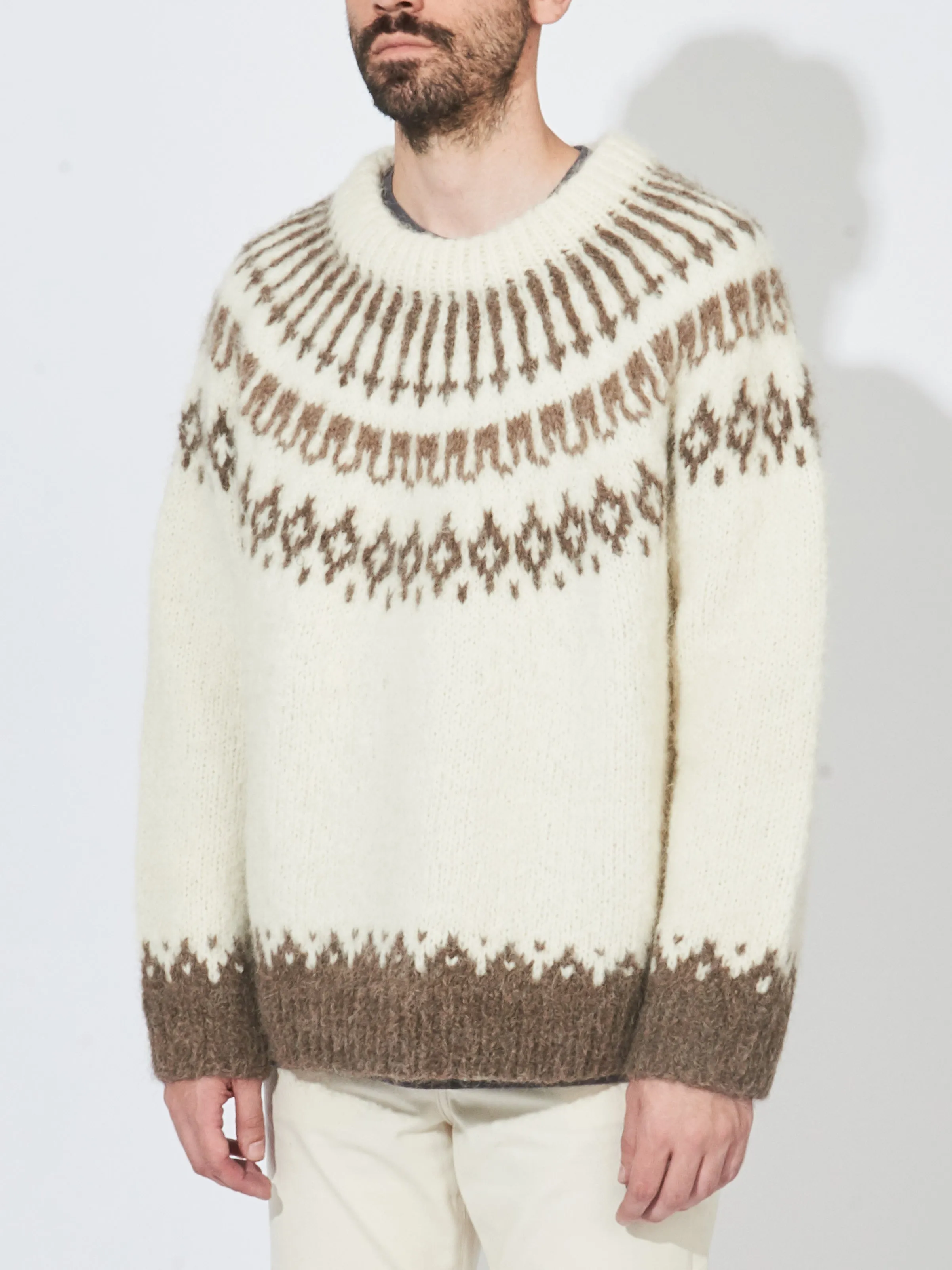 Ecru Branch Yoke Sweater