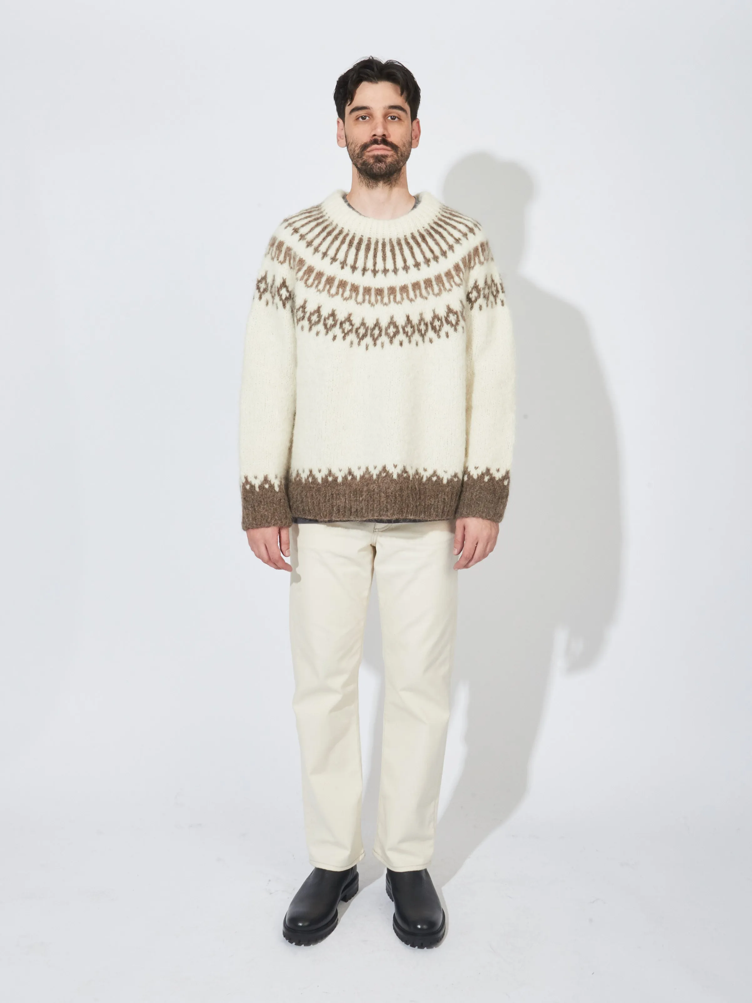 Ecru Branch Yoke Sweater