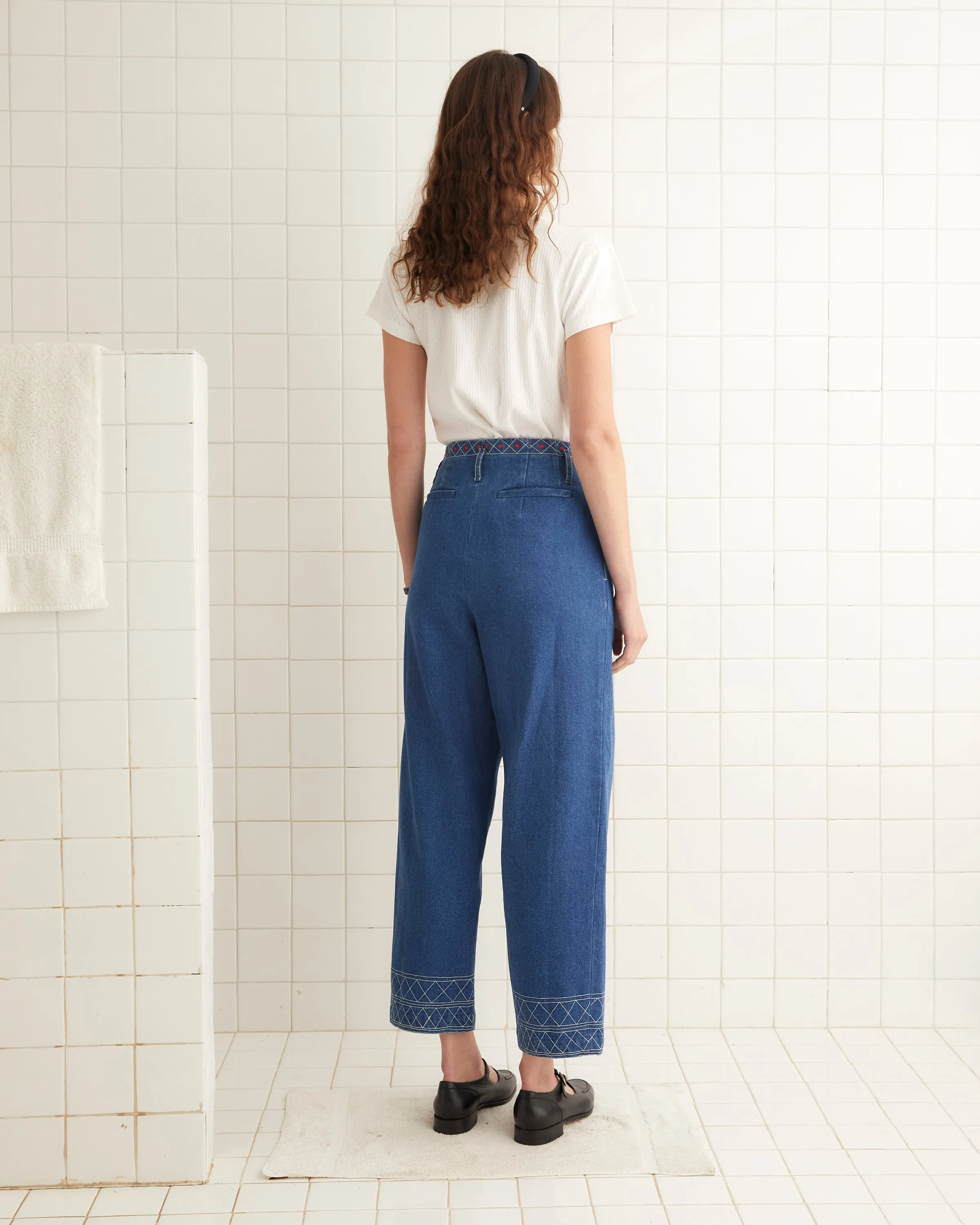 Embroidered Denim Murray Trousers