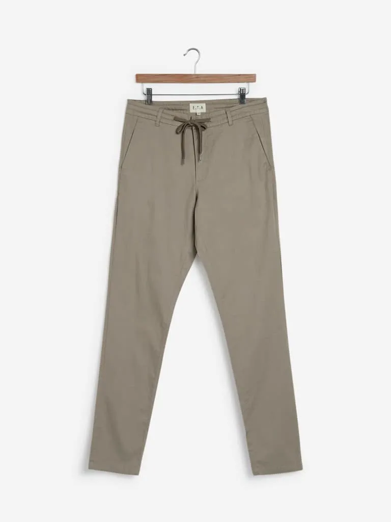 ETA Taupe Slim Fit Chinos