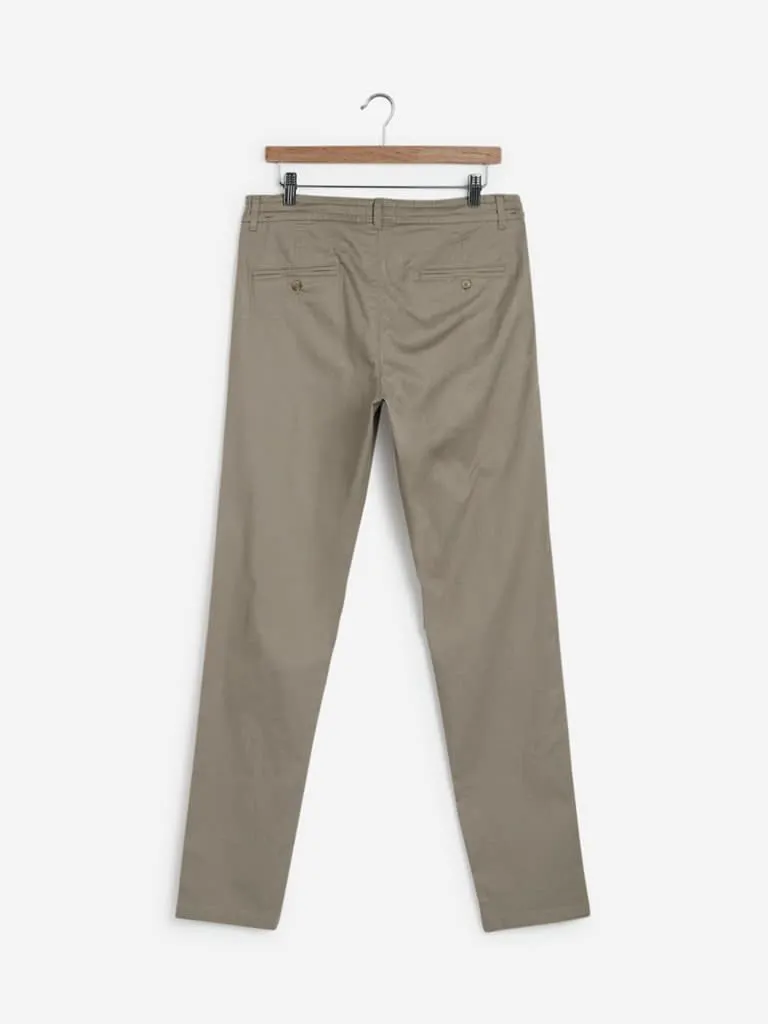 ETA Taupe Slim Fit Chinos