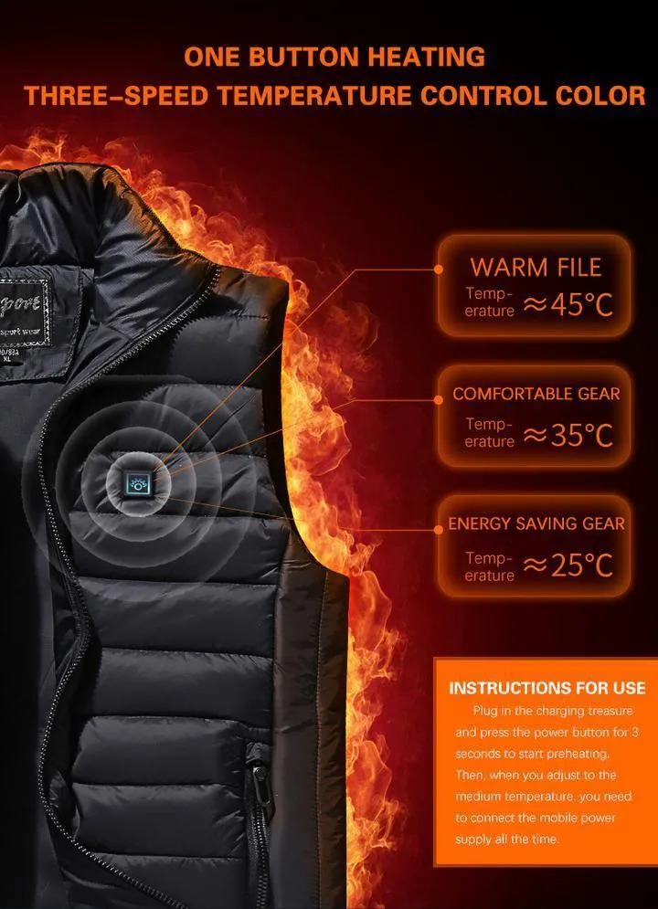 FLEXIBLE USB RECHARGEABLE INFRARED HEATING VEST