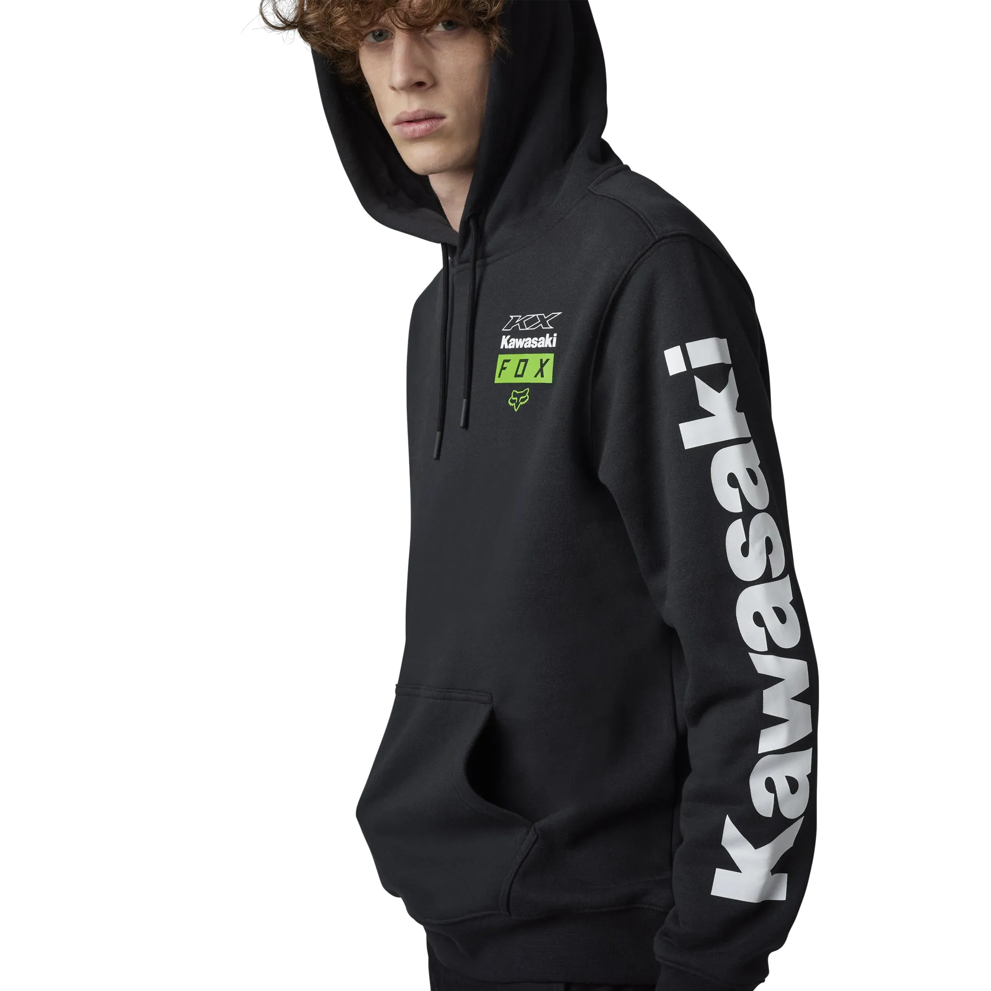 Fox Racing  Mens Kawasaki Pullover Hoodie Sweatshirt Long Sleeve Warmth Black