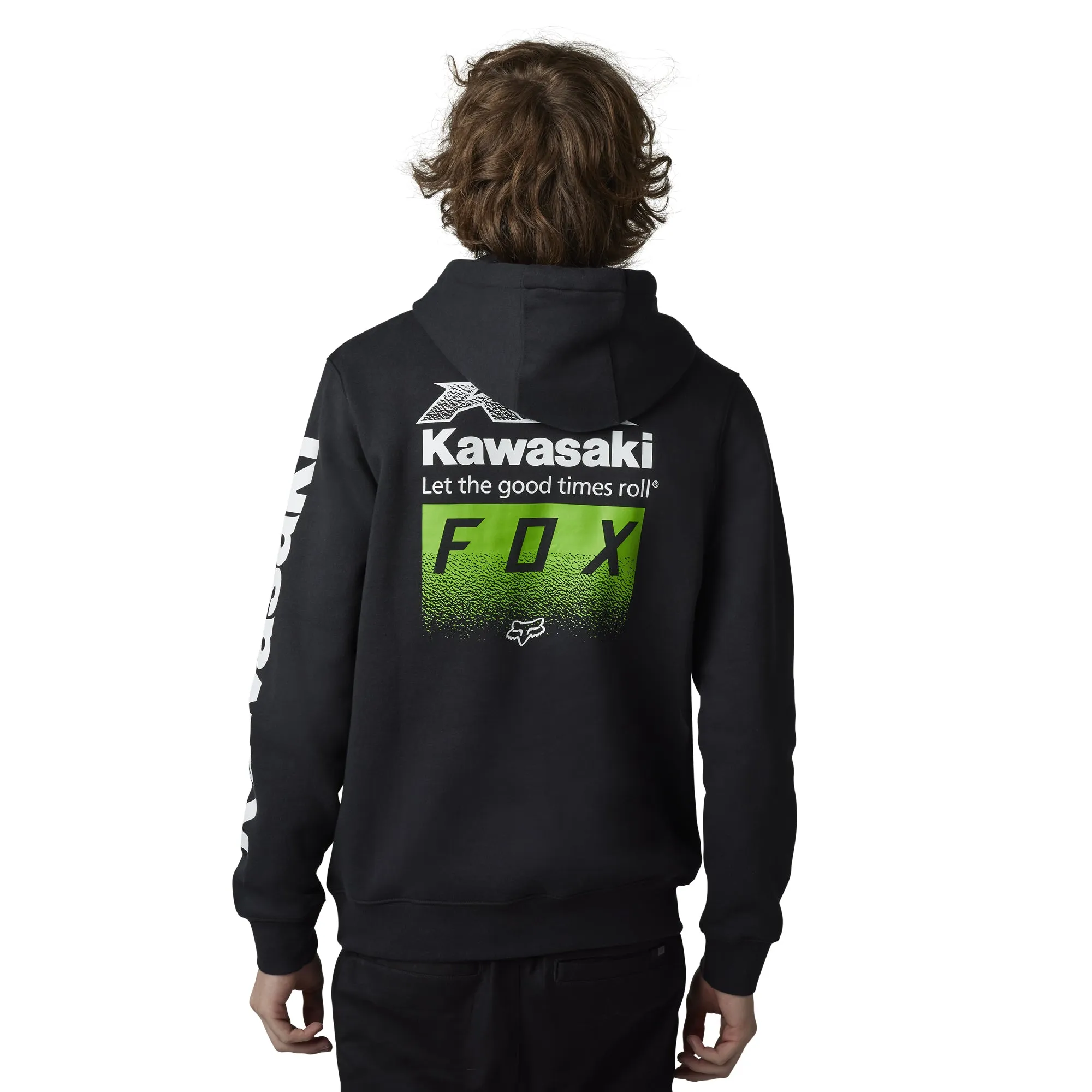 Fox Racing  Mens Kawasaki Pullover Hoodie Sweatshirt Long Sleeve Warmth Black