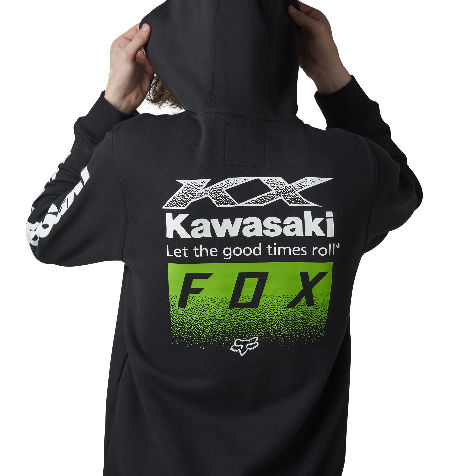 Fox Racing  Mens Kawasaki Pullover Hoodie Sweatshirt Long Sleeve Warmth Black