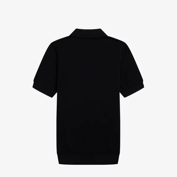 Fred Perry Contrast Stitch Knitted Shirt - Black