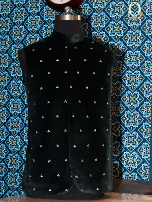 Geometric zardozi handwork Ethnic Vest